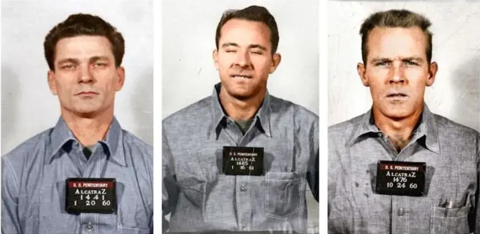 Mugshots of Frank Morris and the Anglin Brothers.