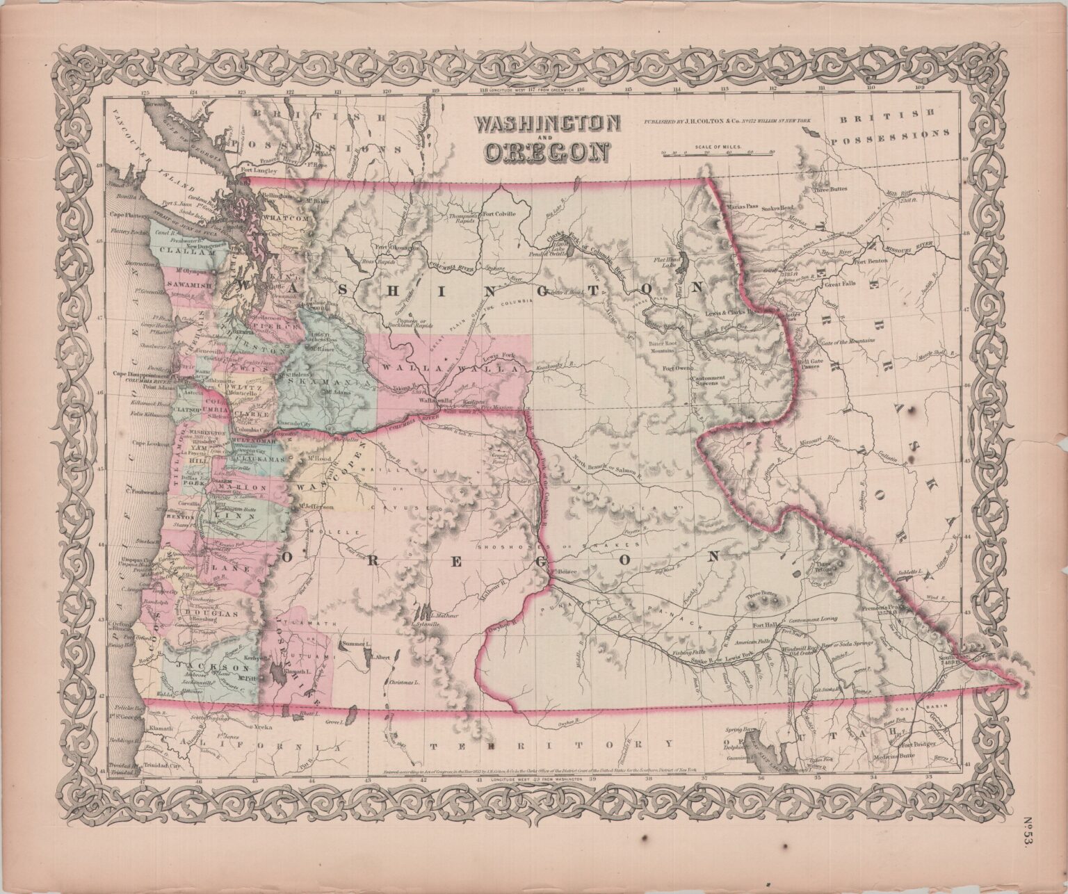 Oregon Joins the Union: Map of Oregon from 1859 Colton’s Atlas ...