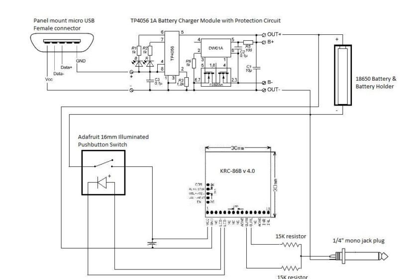 Schematics for a tube radio bluetooth adapter